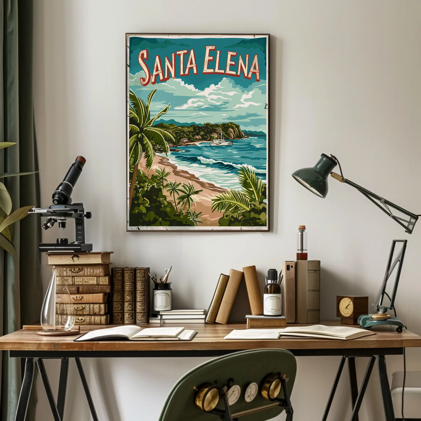 Santa Elena Mexico Beach Paradise Travel Poster