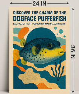 Dogface Pufferfish Poster Wall Art Print PosterGoat