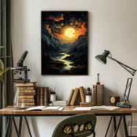 Enchanted Moonlit Landscape Poster