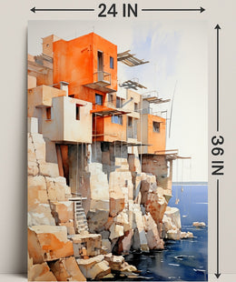 Cliffside Architecture Poster