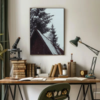 Serene Winter Cabin Scene National Park Poster