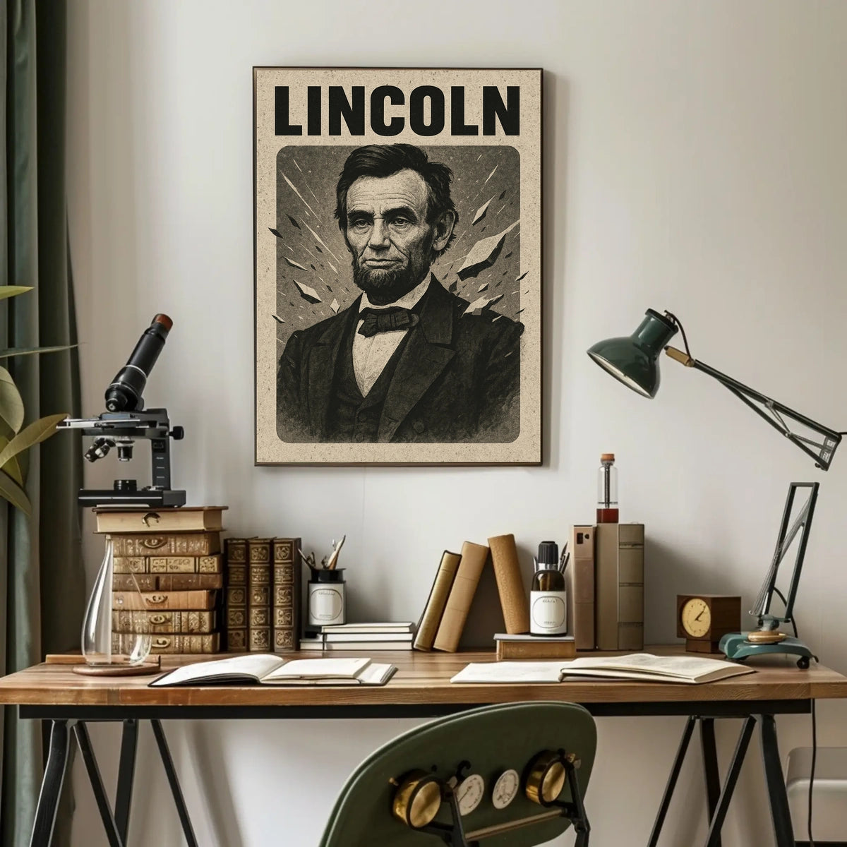 Lincoln Legacy Monochrome Portrait Historical or Presidential Poster