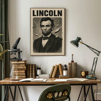 Lincoln Legacy Monochrome Portrait Historical or Presidential Poster