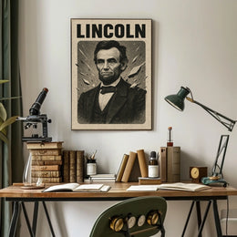 Lincoln Legacy Monochrome Portrait Historical or Presidential Poster