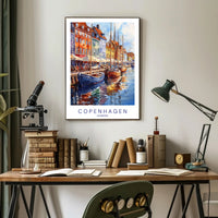 Colorful Waterfront in Copenhagen Poster PosterGoat