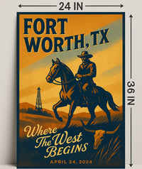 Fort Worth, TX Where the West Begins Poster PosterGoat