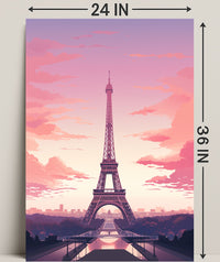 Eiffel Tower At Sunset Poster