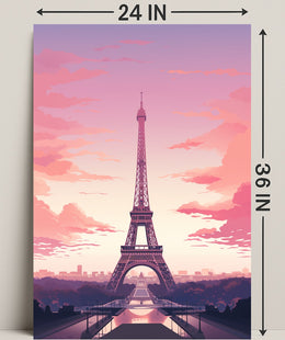 Eiffel Tower At Sunset Poster