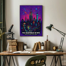 New York City Dreamscape Skyline Poster Modern Wall Art