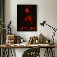 Buffalo Bill Portrait with Cowboy and Rider - Heritage Poster
