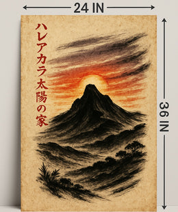 Dramatic Japanese Landscape Impressionism: Artistic Poster
