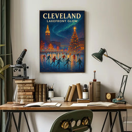 Cleveland Lakefront Glow Poster