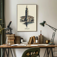 Split Architectural Reflection Poster