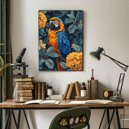 Vibrant Parrot Floral Paradise Wall Art
