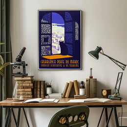 Casablanca Cat Cityscape Vintage Poster PosterGoat