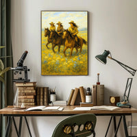 Riders in the Field Poster PosterGoat
