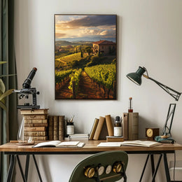 Tuscany Vineyard Landscape Travel Poster