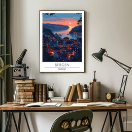 Bergen Sunset View Travel Poster