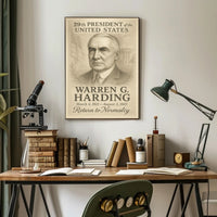 Warren G Harding 29th President Sketch Poster Art Print PosterGoat