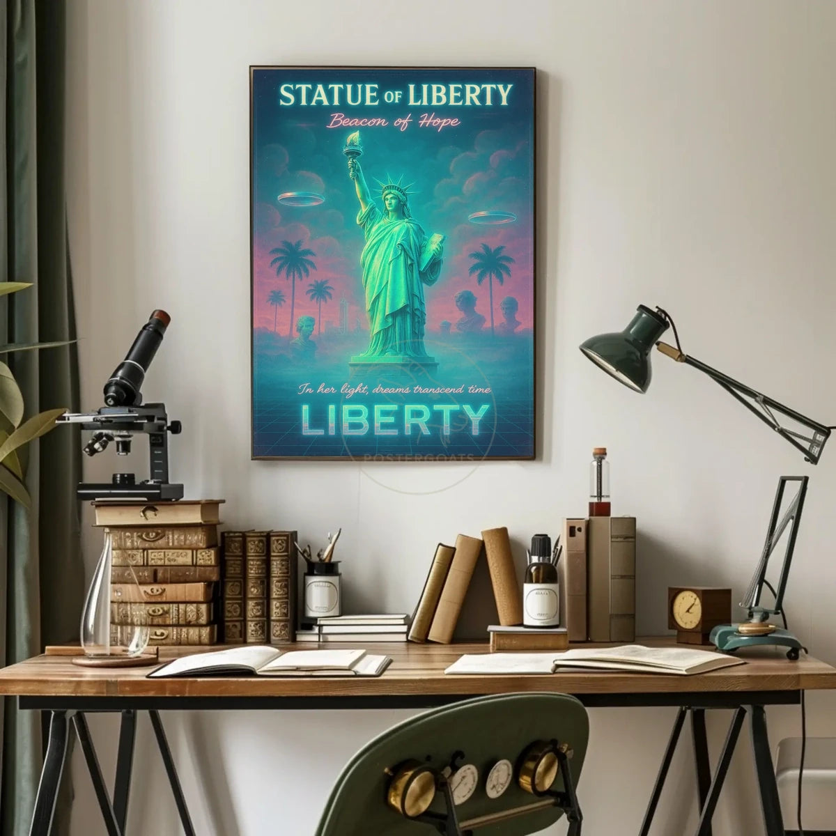Beacon of Hope: Retro-Futuristic Sci-Fi Poster