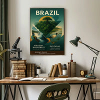 Brazil's Iconic Landscapes Vintage Art Poster