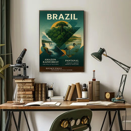 Brazil's Iconic Landscapes Vintage Art Poster