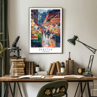 Vibrant Seattle Market Poster PosterGoat