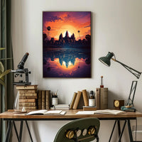 Sunset Over Angkor Wat Poster