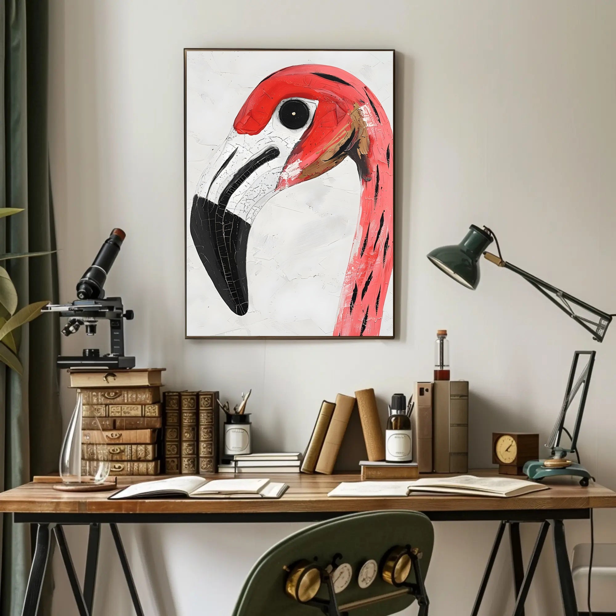 Flamingo Poster Vibrant Portrait Modern Tropical Wall Art