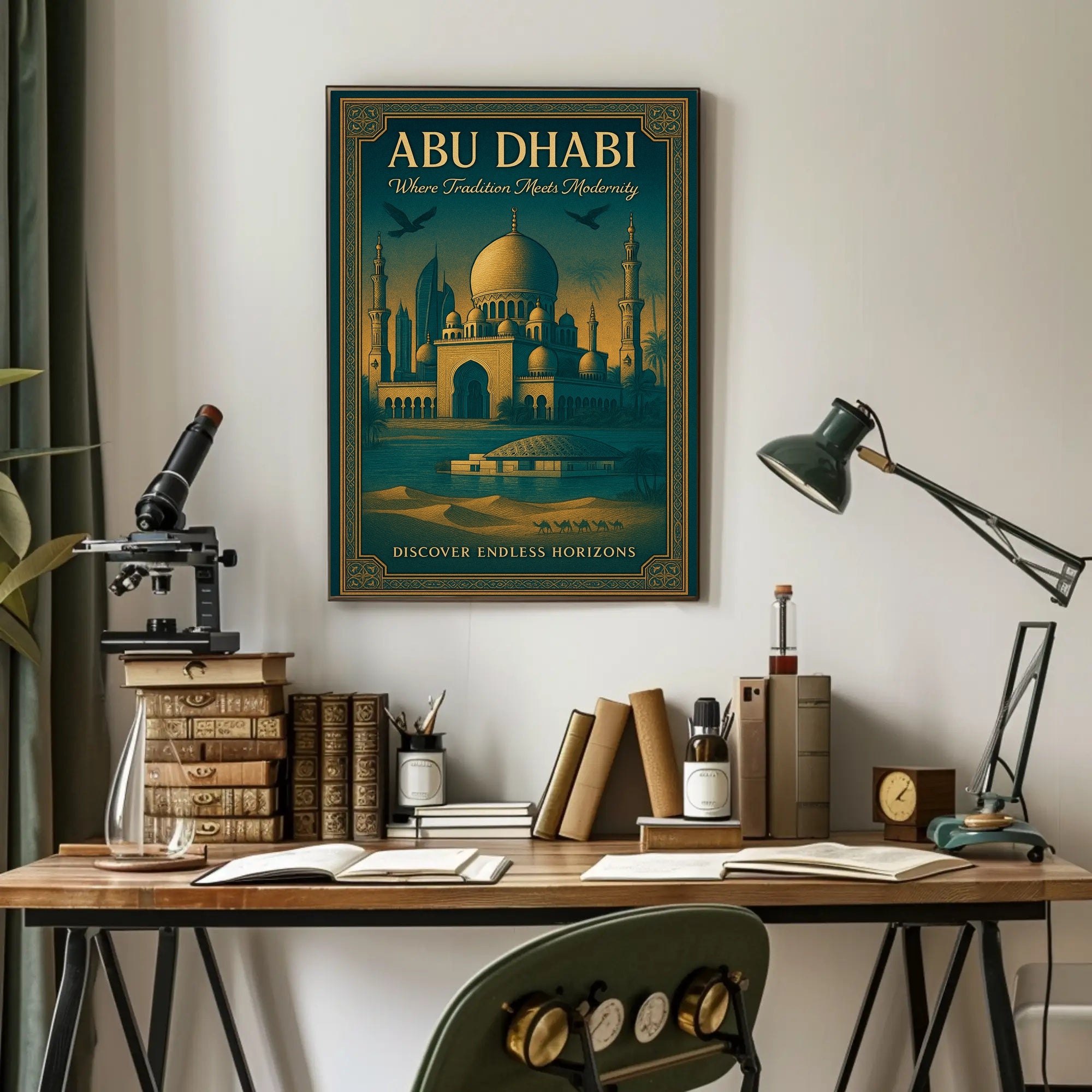 Abu Dhabi's Elegance: Tradition Meets Modernity Travel Poster