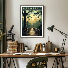 Congaree Travel Poster Vintage Scenic Wall Art