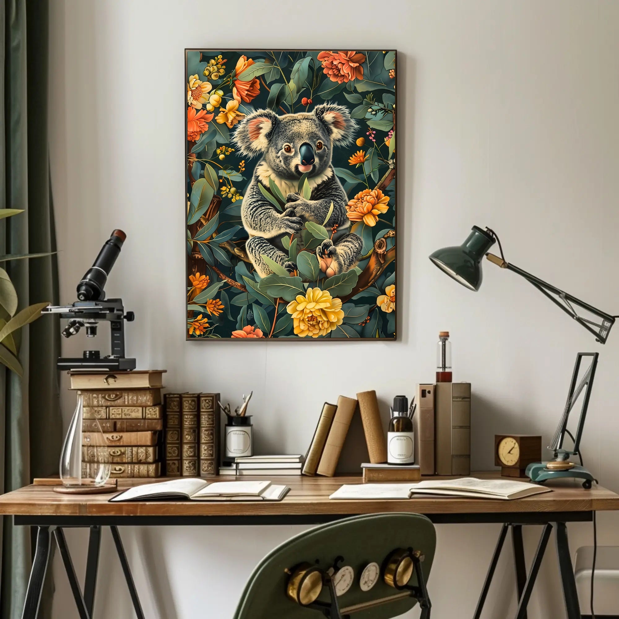 Koala in Bloom Wall Art Print