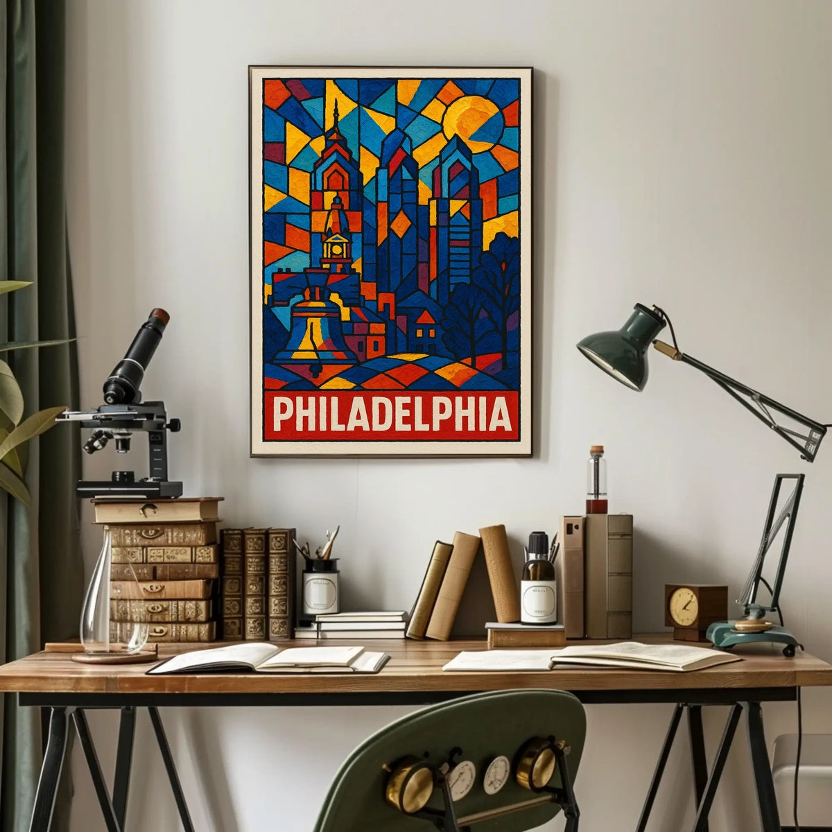 Philadelphia In Stained Glass Poster