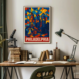 Philadelphia In Stained Glass Poster