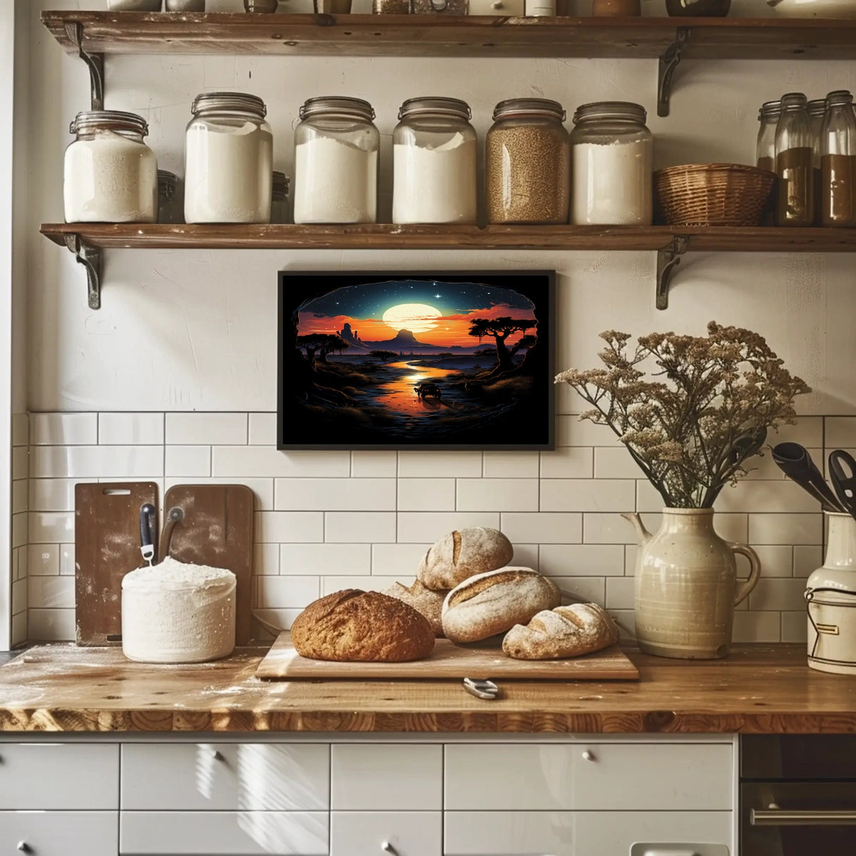 Desert Moonlit Journey Poster