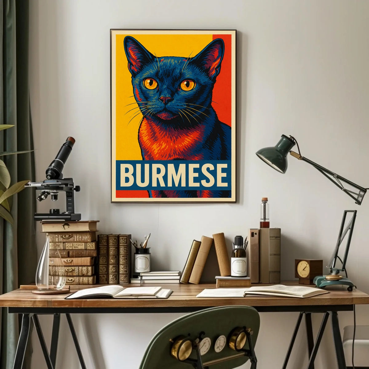 Vibrant Burmese Cat Poster