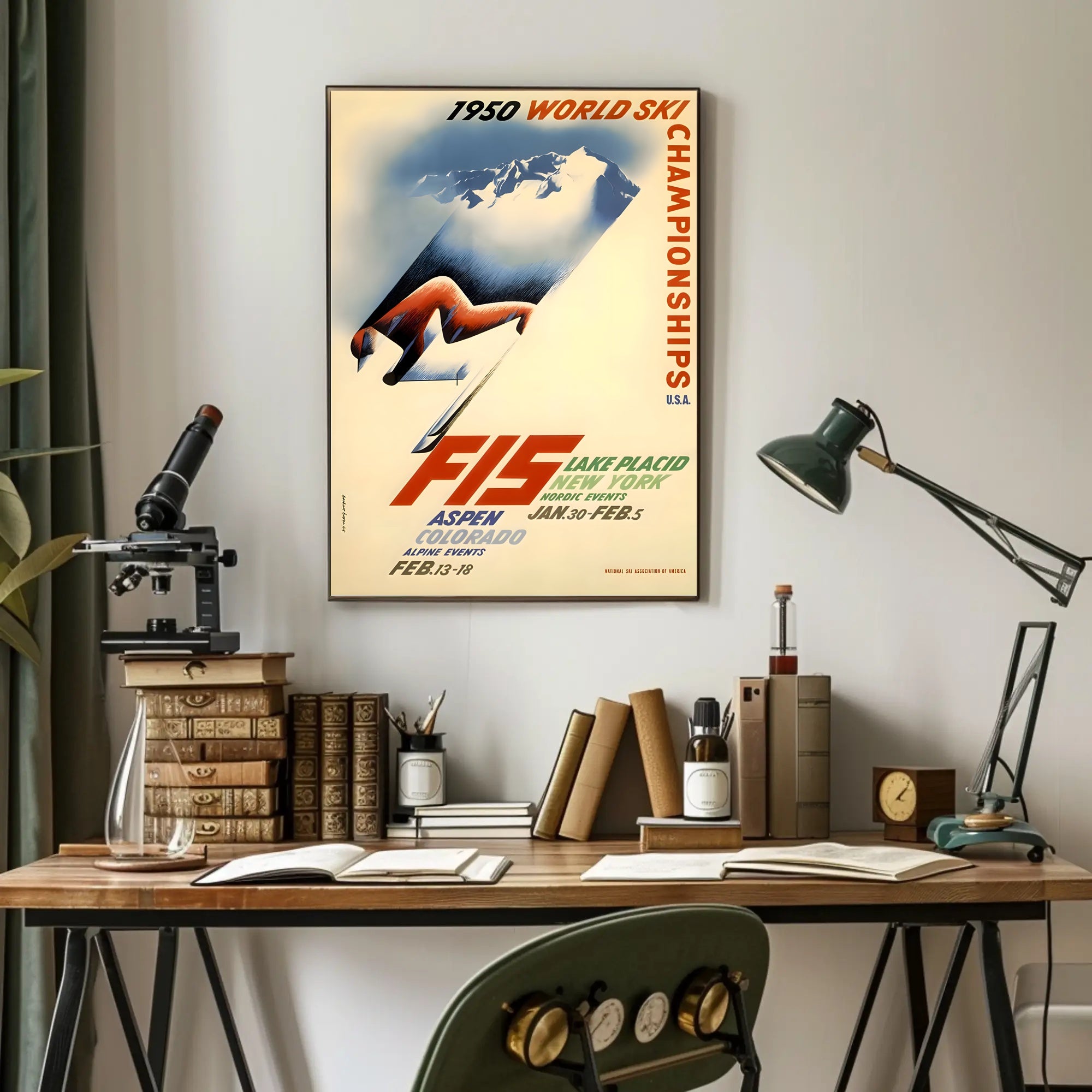 1950 World Ski Championships Vintage Poster Art PosterGoat