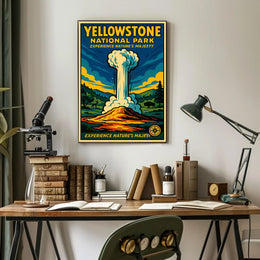 Yellowstone Adventure Vintage National Park Poster