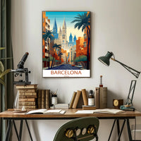 Barcelona Vibrant Cityscape Urban or Cityscape Poster