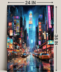 Neon Cityscape Poster