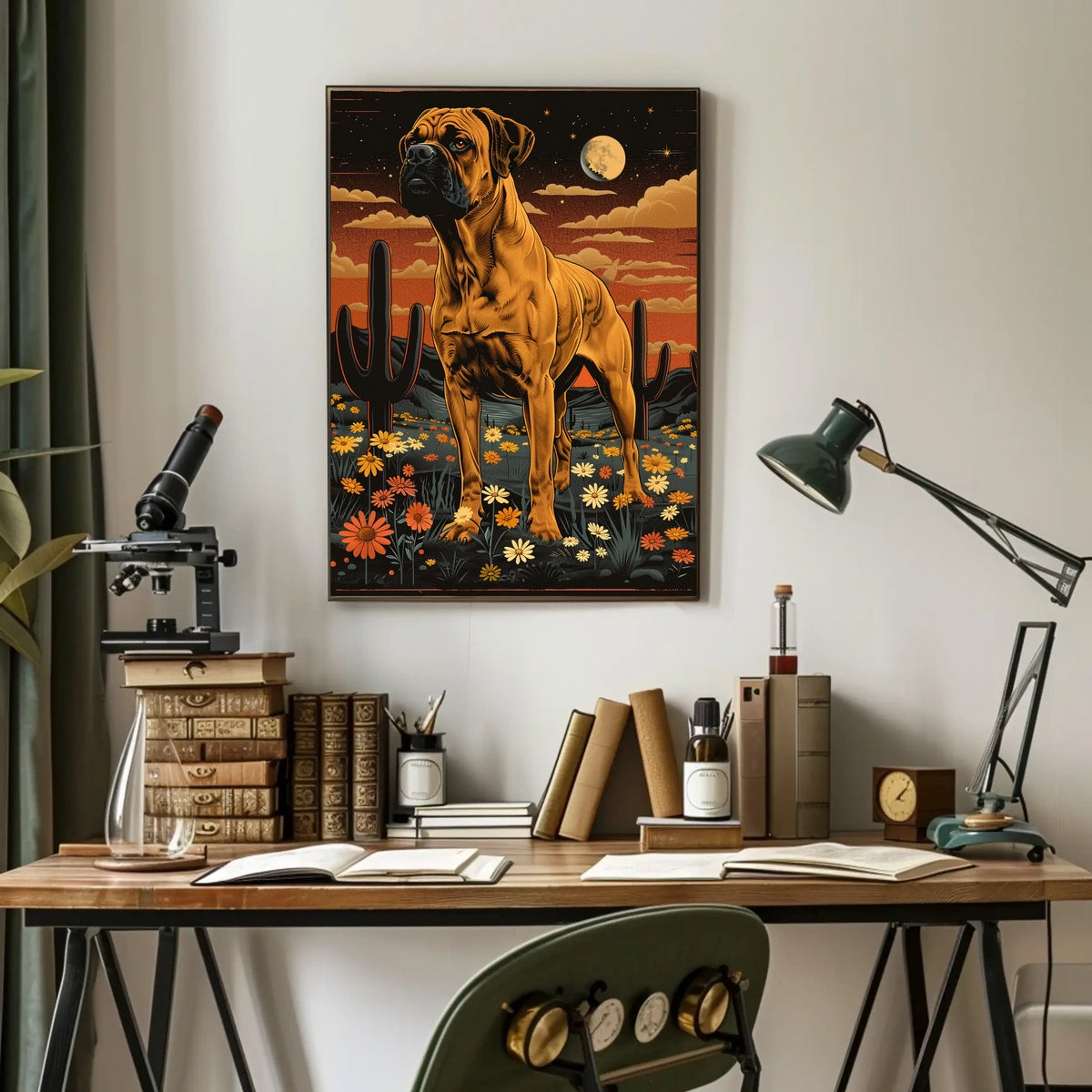 Majestic Canine In Desert Night Poster
