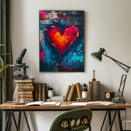 Heart Graffiti Art Poster for Urban Decor