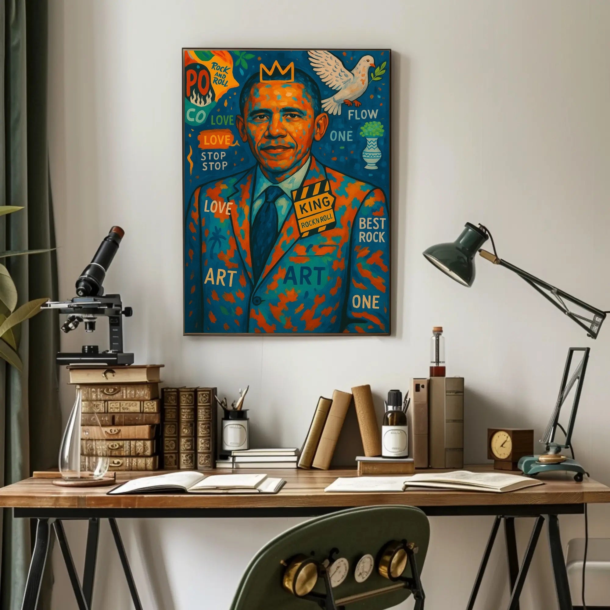 Rock and Roll King: Abstract and Pop Culture Poster