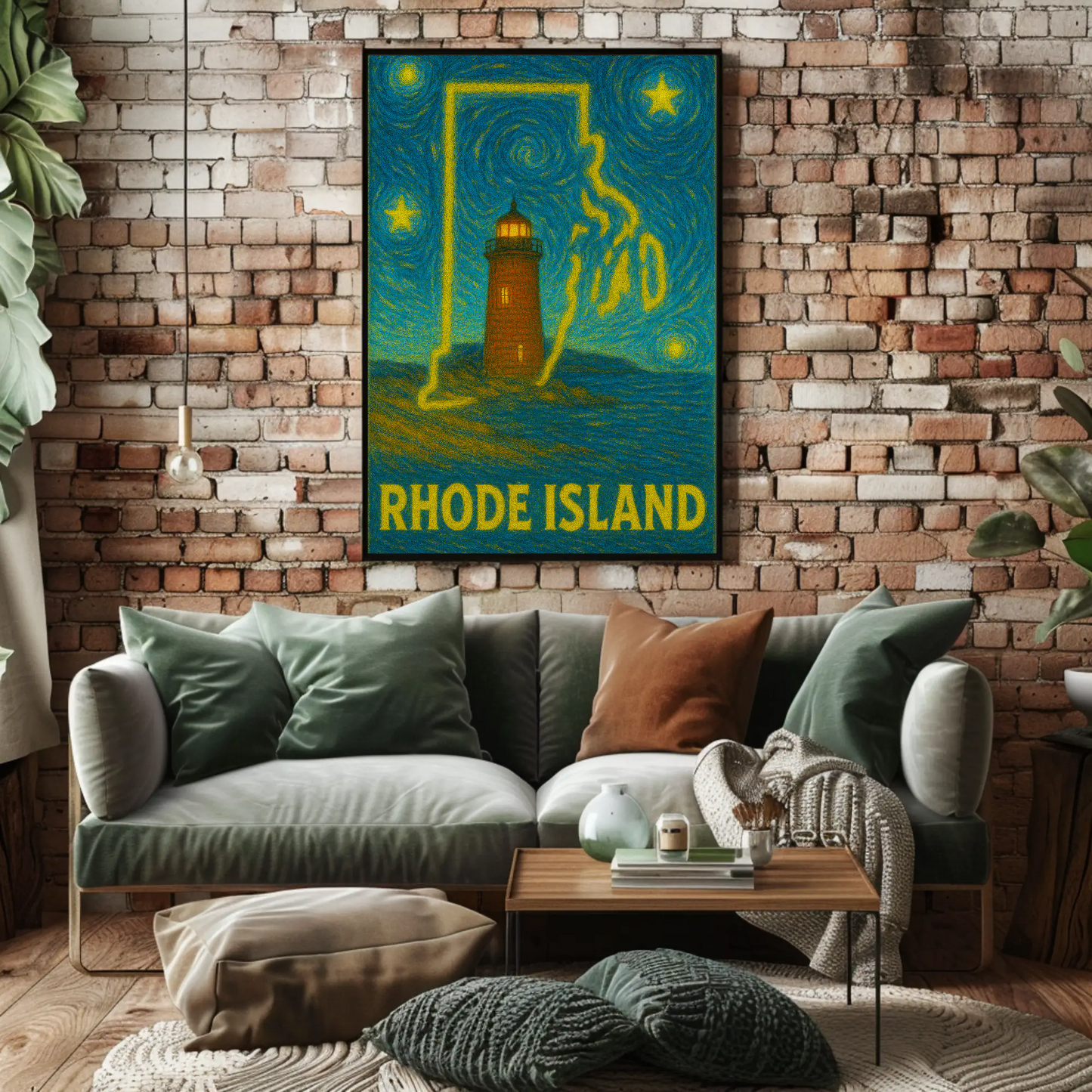Rhode Island Starry Night Poster