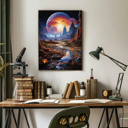 Cosmic Landscape Fantasy Poster PosterGoat