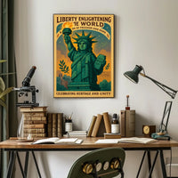 Statue of Liberty Vintage Patriotic Poster Art