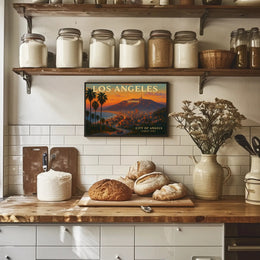 Los Angeles Sunset Travel Poster Wall Art