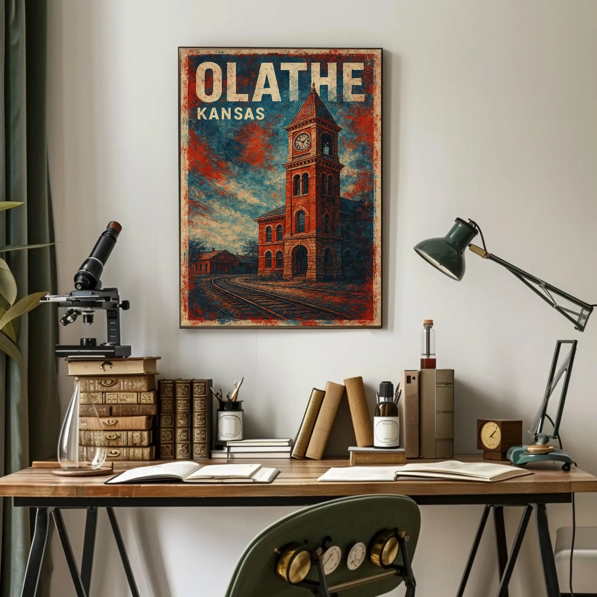 Olathe Kansas Vintage Wanderlust Poster