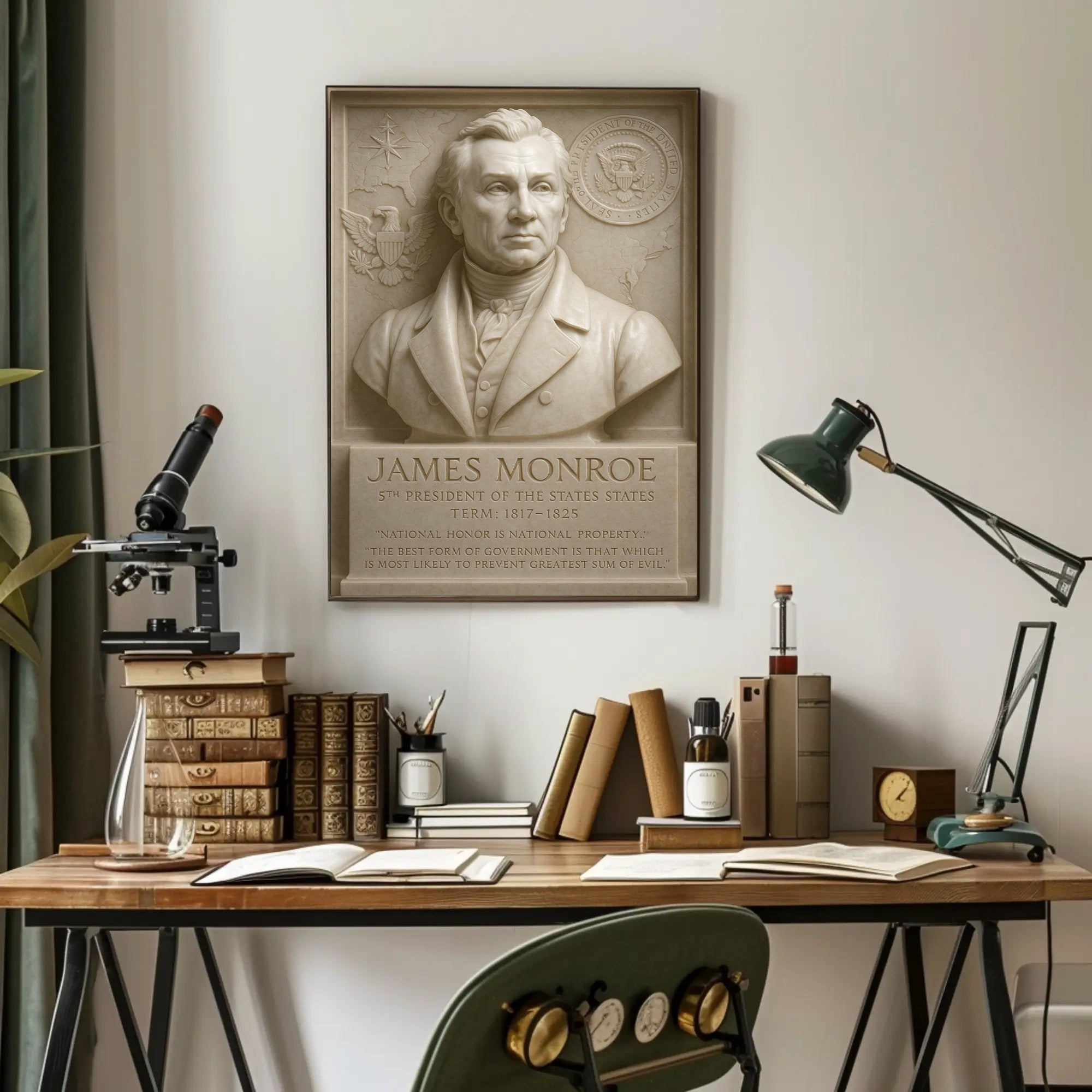 James Monroe Patriotic Historical Presidential Poster