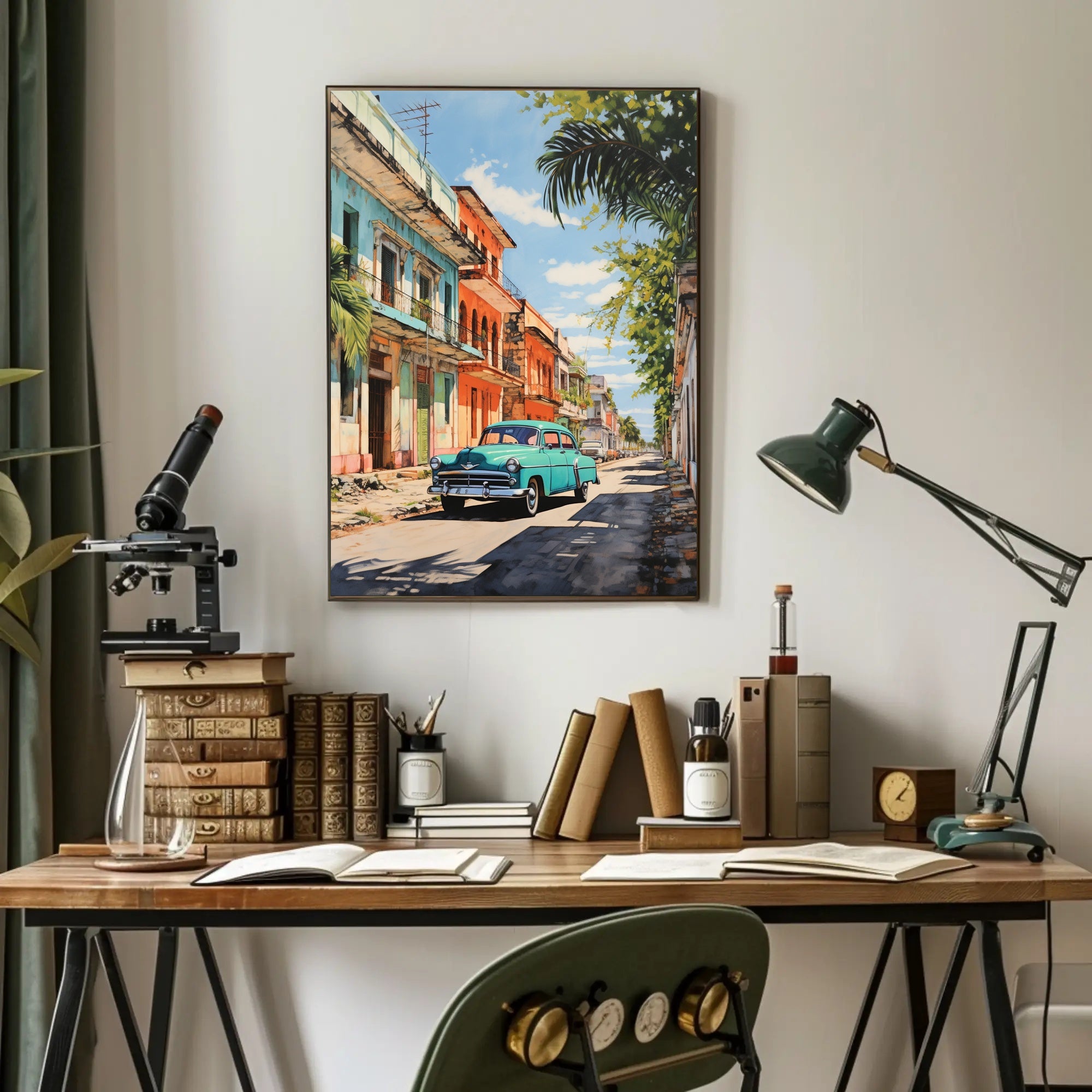 Vintage Vibes On A Sunny Street Vintage Poster